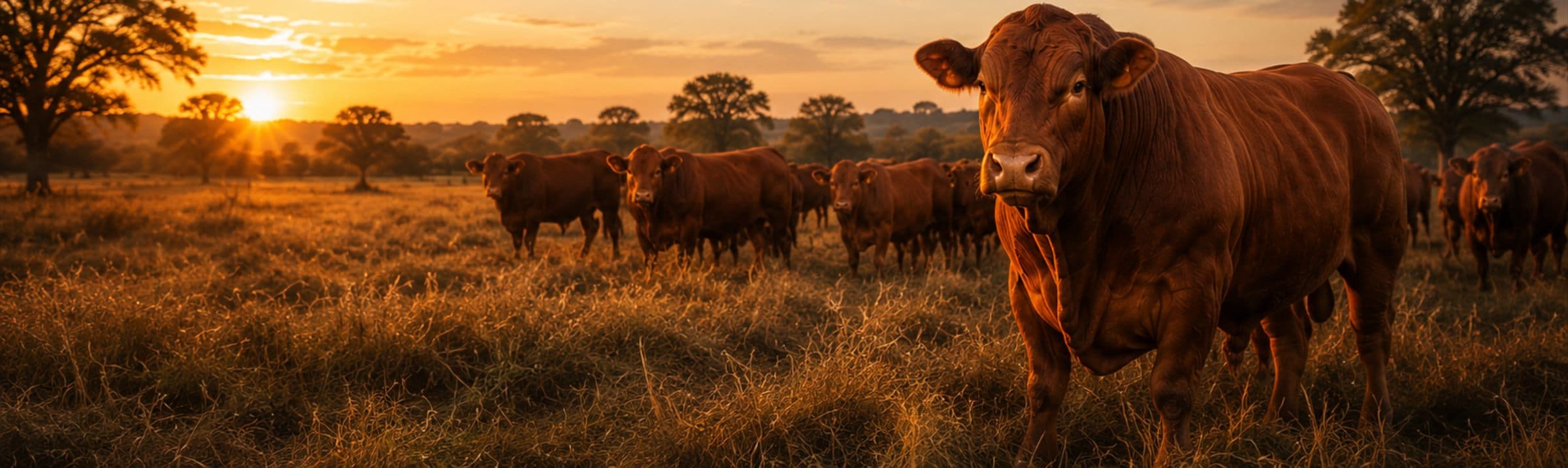 Rodeo de La Yerra al atardecer en el campo paraguayo